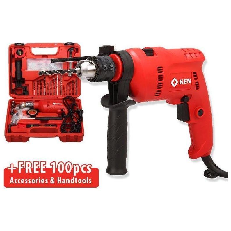 Ken 6913S Hammer Drill with 100pcs Accessories Kit Set - Goldpeak Tools PH Ken Ken 6913S Hammer Drill with 100pcs Accessories Kit Set - Goldpeak Tools PH Ken